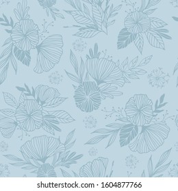 graphic vector background, ornament for fabric, wallpaper, packaging. Seamless ornament, flower pattern