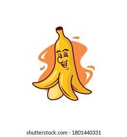 Graphic vector of banana fruit mascot illustration, perfect for logo, icon or mascot