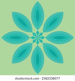 graphic vector of beautiful tosca color abstract flower on green background