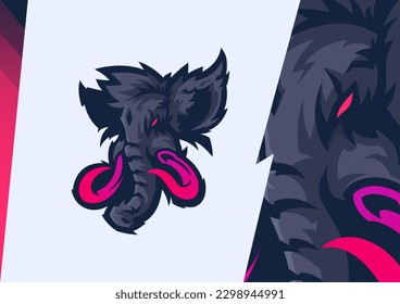 vector gráfico de mamut negro