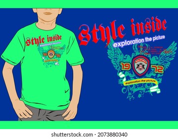 Graphic vector boys t-shirt design printing
