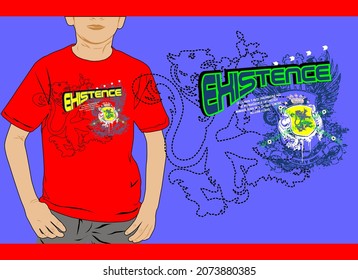 Graphic vector boys t-shirt design printing