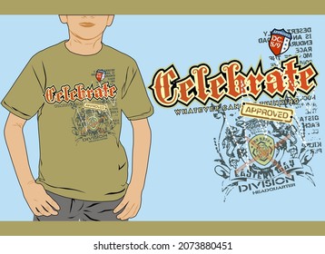 Impresión de diseño de camisetas para vectores gráficos masculinos