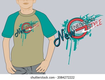 Graphic vector boys t-shirt design printing .Vector Graphic t-shirt, typography,lettering design printing