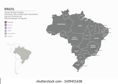 graphic vector of brazil map.
latin america country map.