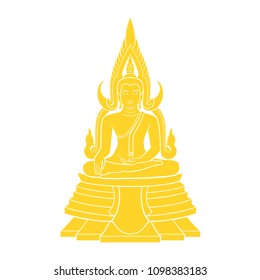 Graphic vector of Buddha for Thai Buddhist holy day.
