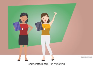 graphic vector business woman character