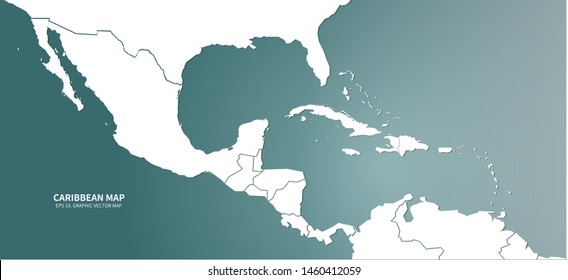 graphic vector of caribbean countries  map. central america map. 