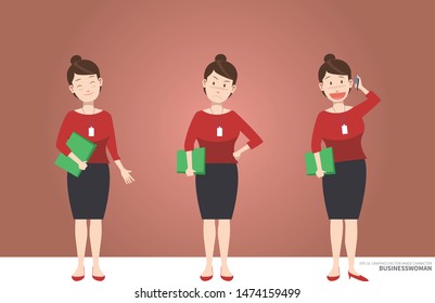 graphic vector character of business woman