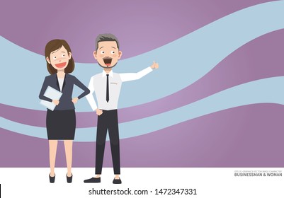 graphic vector character of businessman and businesswoman