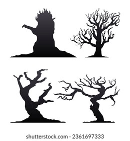 Graphic Vector Collection of Silhouette Illustrations of Dead Tree 