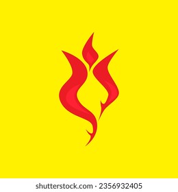 graphic vector of a combination of red tulips and flames. can be used for logos or other graphic products