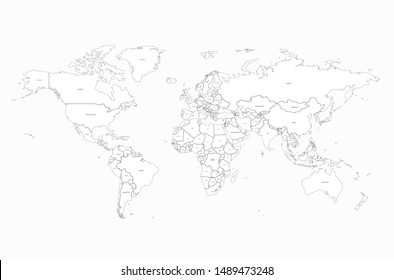 graphic vector of countries world map. detailed countries map.