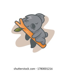 Graphic vector of cute illustration of koala asleep. perfect for logo, sticker, or etc