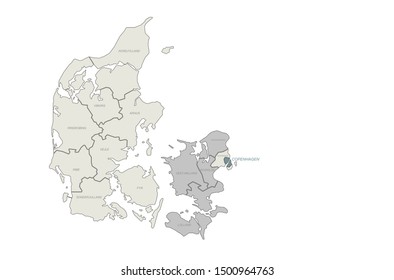 graphic vector of denmark map