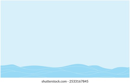 design de vetor gráfico em um plano de fundo azul com variações de linhas de onda com temática oceânica