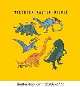 graphic vector dinosaurs for t-shirt