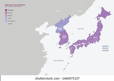 graphic vector east sea map of korea.
korea map, japan map. 