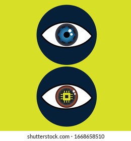 Graphic vector of eye - Artificial intelligence.