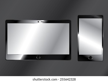 graphic vector format of  a cell phone and a tablet/cell phone and tablet