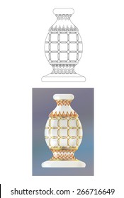 graphic vector format of a ceramic crockery/crockery six
