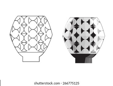 graphic vector format of a ceramic crockery/crockery three


