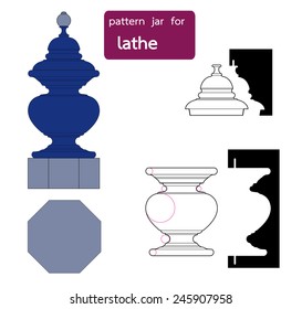 graphic vector format of pattern jar  for lathe/ jar
