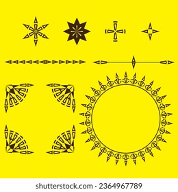 graphic vector of frame set elements for invitation, certificate or menu list. line art frame design with the number three design model