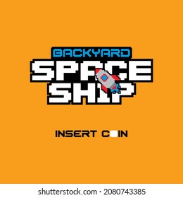 graphic vector game space ship for t-shirt boy