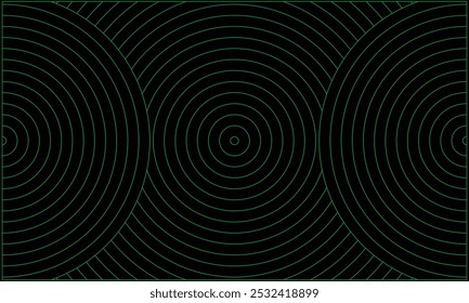 Vector gráfico del fondo circular del patrón de la línea de color verde con la pantalla negra