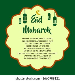 graphic vector of greeting card eid mubarok.