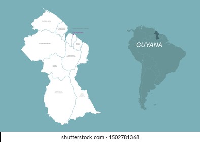 graphic vector of guyana map.
latin country map background.