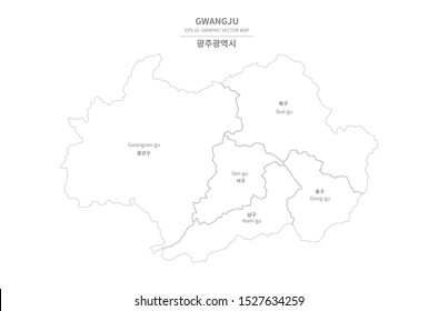 graphic vector of gwangju map.
jeollado, korea map.