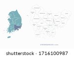 graphic vector of gyeongsang do map.
south korea map. gyeongsang namdo.
busan, ulsan map.