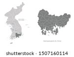 graphic vector of gyeongsang-do map in korea. korea map.