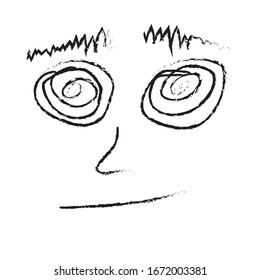 Graphic vector hand-drawn illustration  face 