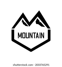GRAPHIC VECTOR OF HEXAGONAL MOUNTAIN LOGO TEMPLATE.