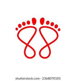 Graphic vector of  human footprints.  footprints of lord Laxmi. 