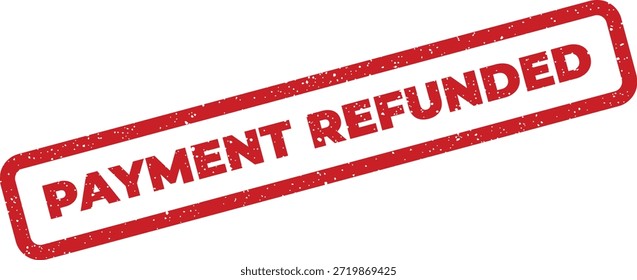 Un Vector gráfico que ilustra un sello de "Pago reembolsado", útil para indicar una transacción devuelta, reversión de fondos o resolución de Servicios al cliente.