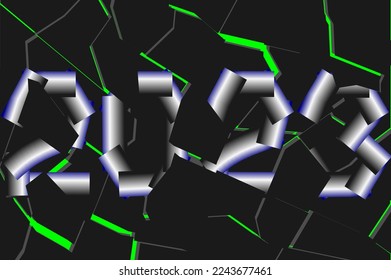 graphic vector illustration, abstract background design with 2023 theme with element dispersion concept