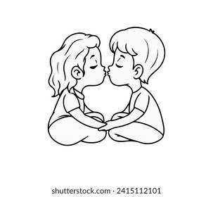 graphic vector illustration and, black and white pencil drawing of a woman and a man looking at each other and kissing
Very nice, for Valentine's Day or something romantic