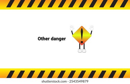 Graphic vector illustration of another danger sign with cartoon characters. Graphic design is suitable for children's education, story books, or traffic safety materials. vector illustration