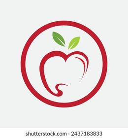 graphic vector illustration of apple logo and symbol perfect for culinary business,shop branding,etc, isolated on gray background