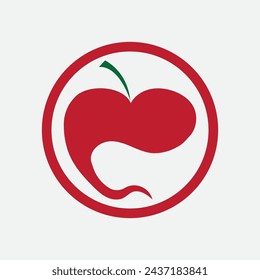 ilustración vectorial gráfica del logotipo y símbolo de apple perfecto para negocios culinarios, marcas de tiendas, etc, aislado en fondo gris