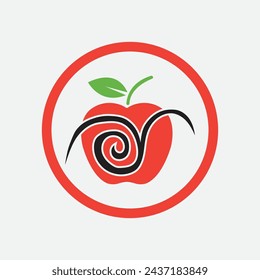ilustración vectorial gráfica del logotipo y símbolo de apple perfecto para negocios culinarios, marcas de tiendas, etc, aislado en fondo gris