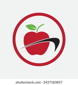 graphic vector illustration of apple logo and symbol perfect for culinary business,shop branding,etc, isolated on gray background