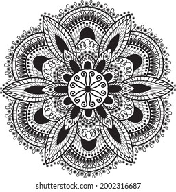 graphic vector illustration of black mandala