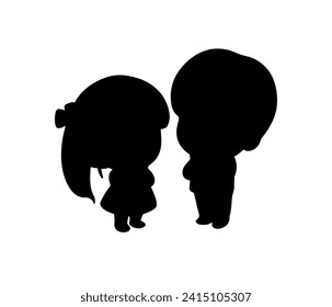 graphic vector illustration of black and white silhouettes of a woman and a man looking at each other
Very nice, for Valentine's Day or something romantic