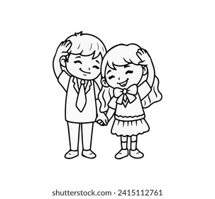 graphic vector illustration and black and white pencil drawing of a woman and a man looking at each other and holding hands
Very nice, for Valentine's Day or something romantic