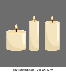 graphic vector illustration of candles in various sizes